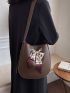 Twilly Scarf Decor Bucket Bag With Inner Pouch