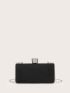 Rhinestone Decor Chain Box Bag