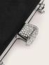 Rhinestone Decor Chain Box Bag