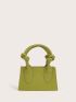 Mini Knot Decor Double Handle Square Bag