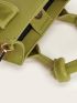 Mini Knot Decor Double Handle Square Bag