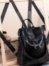 Zipper Front Strap Detail Classic Backpack