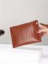 Crocodile Embossed Square Bag With Wristlet