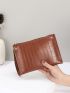 Crocodile Embossed Square Bag With Wristlet