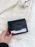 Crocodile Embossed Colorblock Small Wallet