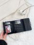 Crocodile Embossed Colorblock Small Wallet