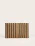 Colorblock Starfish Decor Striped Straw Clutch Bag