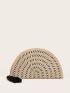 Tassel Decor Striped Straw Clutch Bag