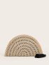 Tassel Decor Striped Straw Clutch Bag