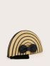Bow & Tassel Decor Straw Clutch Bag