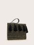 Tassel Decor Straw Clutch Bag