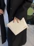 Metal Letter Decor Clutch Bag