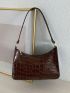 Crocodile Embossed Square Bag