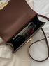 Minimalist Textured Flap Square Bag