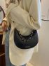 Letter Graphic Chain Decor Crossbody Bag