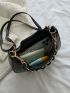 Letter Graphic Chain Decor Crossbody Bag