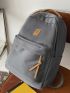 Letter Graphic Knot Decor Backpack