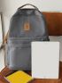 Letter Graphic Knot Decor Backpack