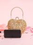 Mini Heart Design Sequin Decor Novelty Bag