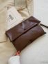 Snap Button Flap Square Bag