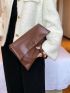 Snap Button Flap Square Bag