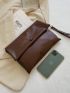 Snap Button Flap Square Bag
