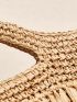 Fringe Decor Braided Design Straw Bag