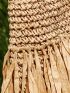 Fringe Decor Braided Design Straw Bag