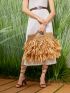 Fringe Decor Braided Design Straw Bag