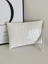 Croc Embossed Clutch Bag