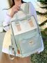 Letter Patch Decor Functional Backpack