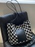 Checkered Graphic Large Capacity Tote Bag