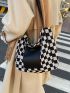 Checkered Graphic Large Capacity Tote Bag