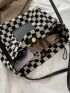 Checkered Graphic Large Capacity Tote Bag