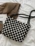Checkered Graphic Large Capacity Tote Bag