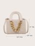 Mini Chain Decor Quilted Square Bag