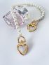 Heart & Faux Pearl Decor Bag Strap