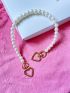 Heart & Faux Pearl Decor Bag Strap