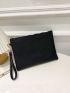 Glitter Decor Clutch Bag With Wristlet