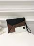 Glitter Decor Clutch Bag With Wristlet