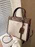 Letter Graphic Contrast Binding Square Bag