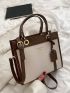 Letter Graphic Contrast Binding Square Bag