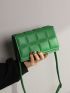 Geometric Embossed Flap Square Bag