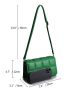 Geometric Embossed Flap Square Bag