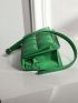 Geometric Embossed Flap Square Bag