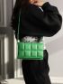 Geometric Embossed Flap Square Bag