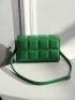 Geometric Embossed Flap Square Bag