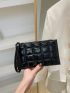 Stitch Detail Artificial Patent Leather Clutch Bag