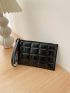 Stitch Detail Artificial Patent Leather Clutch Bag