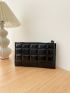 Stitch Detail Artificial Patent Leather Clutch Bag